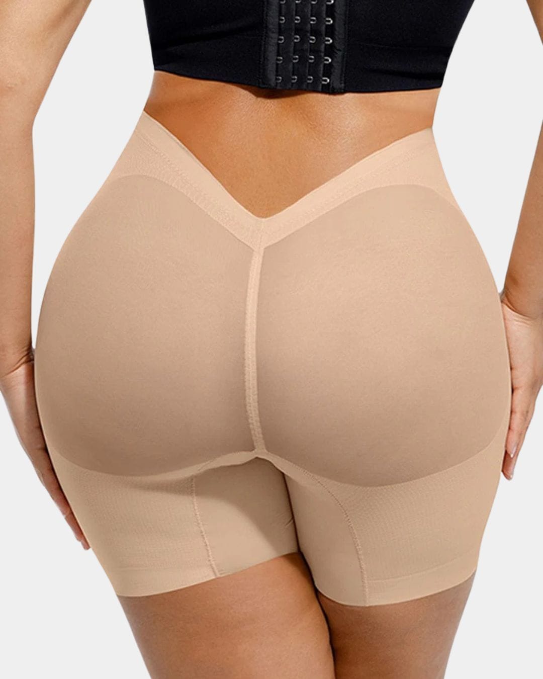 shapewear shorts for low back dress SHEER SCULPT LOW BACK SHORT | CLAY